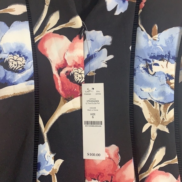 - NWT WHBM Black Pink Floral Print Scuba Fit N Flare Dress - Picture 9 of 13